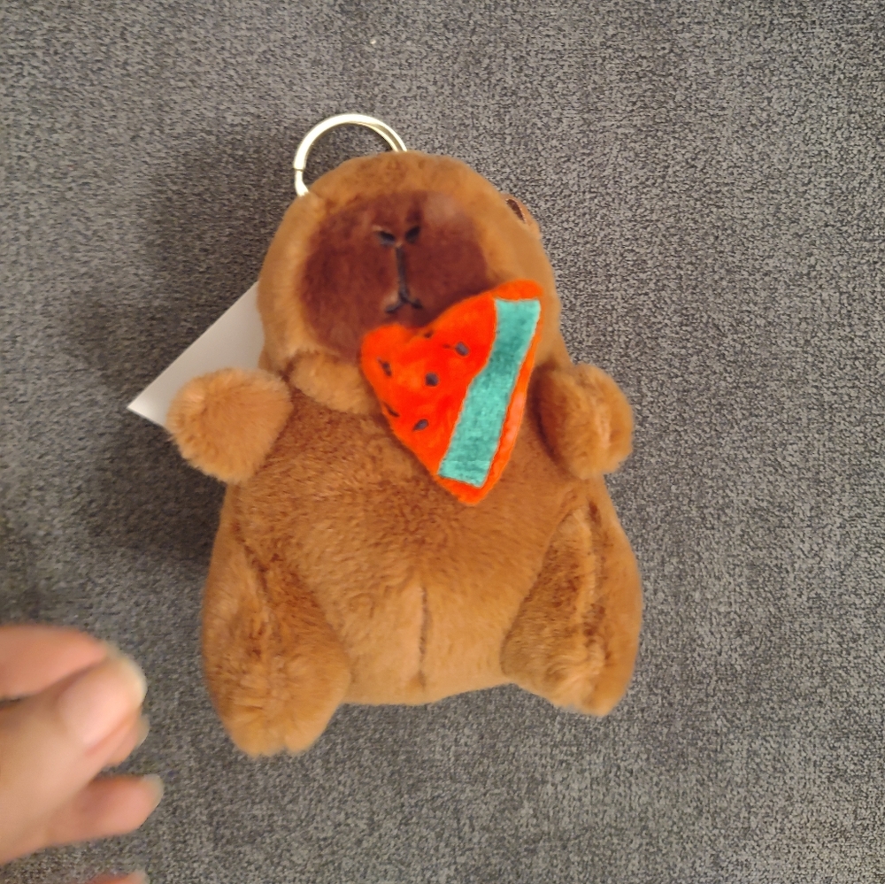 Capybara Keychain with Watermelon - Picture 2 of 4